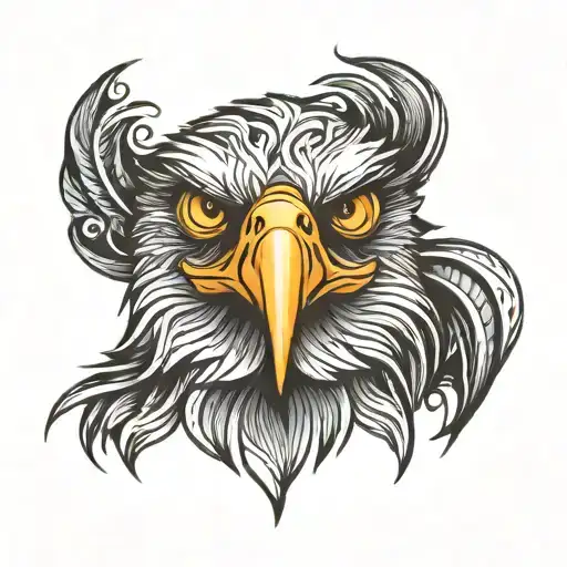 Eagle face tattoo design idea