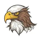Eagle face tattoo design idea