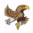 Eagle face tattoo design idea