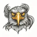 Eagle face tattoo design idea