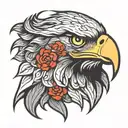 Eagle face tattoo design idea
