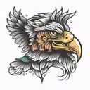 Eagle face tattoo design idea