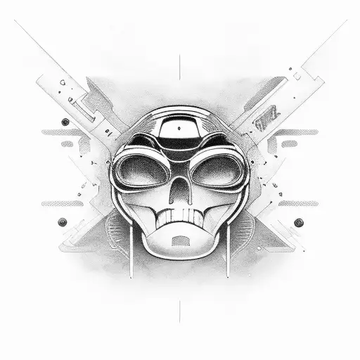 Arma e um joystick tattoo design idea