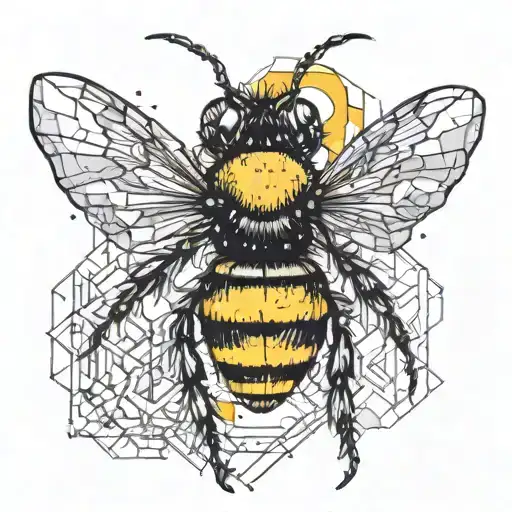 bumblebee flying tattoo design idea