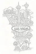Simple Las Vegas tattoo design idea