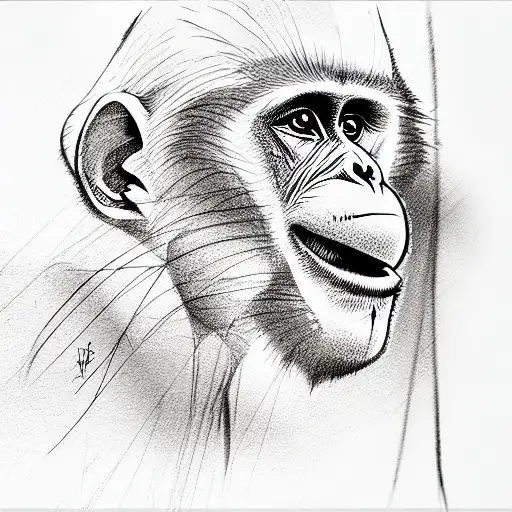 monkey tattoo design idea