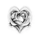 heart with roses tattoo design idea