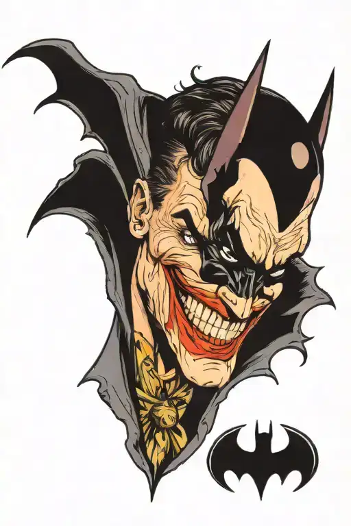 Batman and joker tattoo design idea