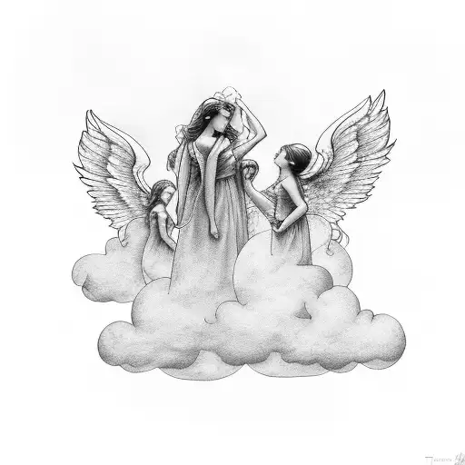 Three Angels As Book Ornamentation Stock Illustration  Download Image Now   Angel Archival Ornate  iStock