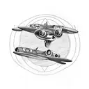 ham international jumbo radio with a spitfire ribbon going through it  tattoo design idea