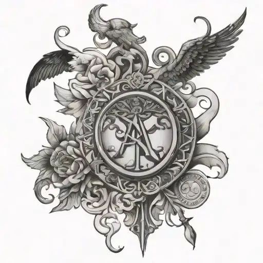 The 4 stoic virtues  tattoo design idea