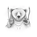 A bear holding an electrician's tool tattoo design idea