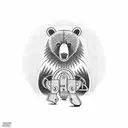 A bear holding an electrician's tool tattoo design idea