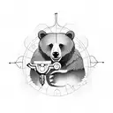 A bear holding an electrician's tool tattoo design idea