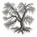 weeping willow tree tattoo design idea