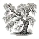 weeping willow tree tattoo design idea