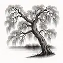 weeping willow tree tattoo design idea