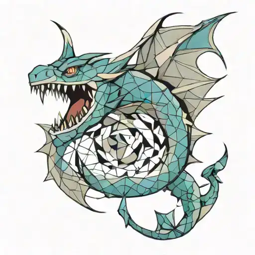 gyarados with pokemon badges tattoo design idea