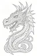 Dragon cute long tattoo design idea