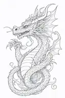 Dragon cute long tattoo design idea