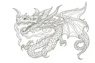Dragon cute long big tattoo design idea