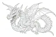 Dragon cute long big tattoo design idea