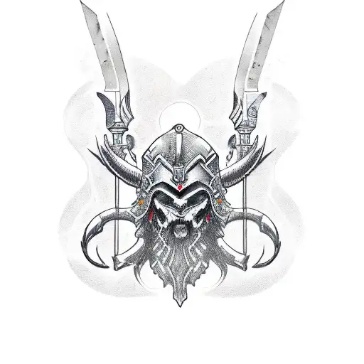 Vikings mix with Assassin's creed  tattoo design idea