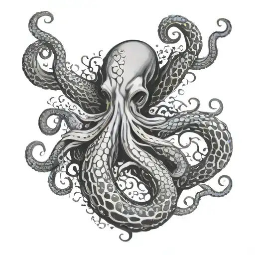 sleeve men octopus and mermaid tattoo design idea
