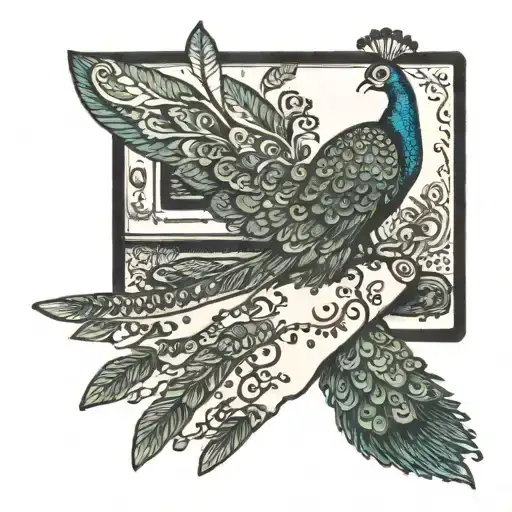 HEnna desk with peacock on hands tattoo design idea