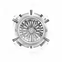 A roulette wheel surrounded by dollar bills tattoo design idea