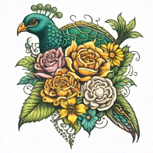 healing hands, you are my sunshine, peacock, turtle, flowers, snowman tattoo design idea