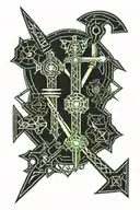 three swords crossed tattoo design idea