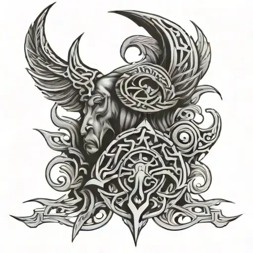 Viking tribal chest tattoo tattoo design idea
