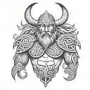 Viking tribal chest tattoo tattoo design idea