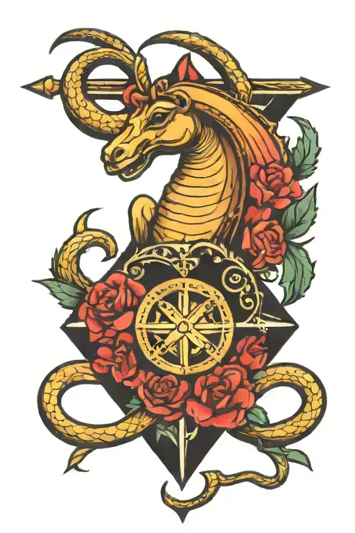 cancer Sagittarius leo zodiac sign tattoo design idea