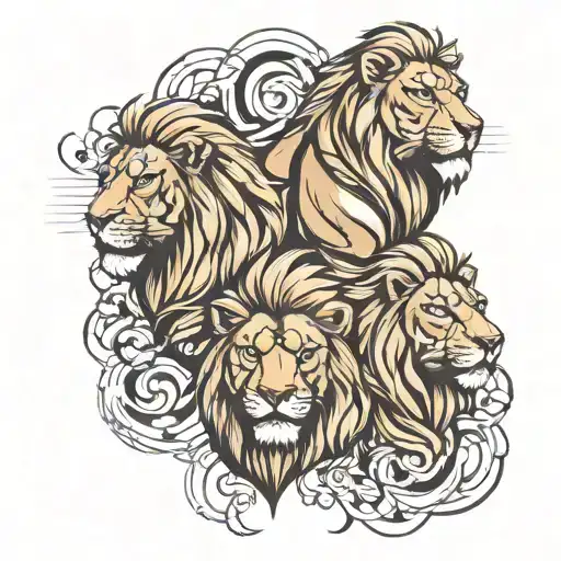 3 lions tattoo design idea