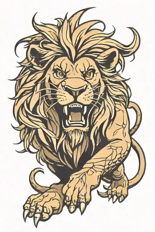 Lion king roaring lion tattoo design idea