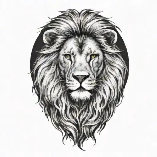 I want you to please create the most realistic Friday tattoo, in which there is a lion and a lion and below them 3 small tattoo design idea