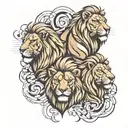 3 lions tattoo design idea
