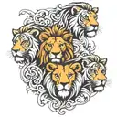 3 lions tattoo design idea
