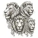 3 lions tattoo design idea