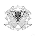 Dragon with snake-like body in Triangle Geometric Art Style tattoo design idea