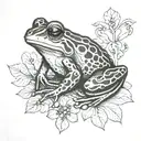 frog with cross and words Oma and Opa tattoo design idea