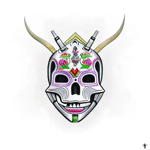 máscara kabuky tattoo design idea