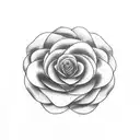 infinity sign with a rose and and Aster tattoo design idea