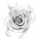 infinity sign with a rose and and Aster tattoo design idea