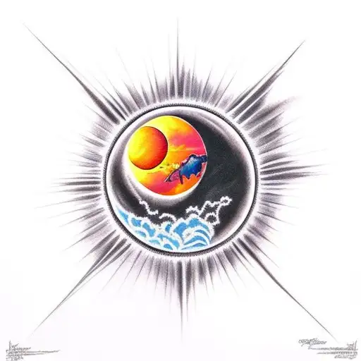 eclipse love tattoo design idea