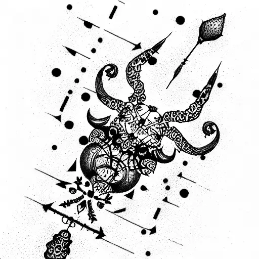 Cancer Libra Aries tattoo design idea