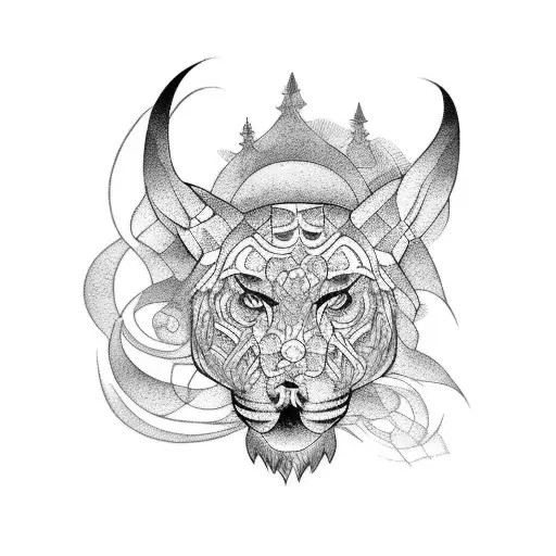 animal maya tattoo design idea