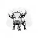 A majestic bull standing in a field of wheat tattoo design idea